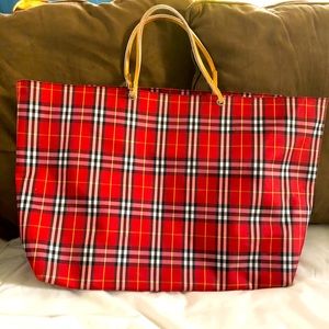 Burberry Plaid Tote Bag